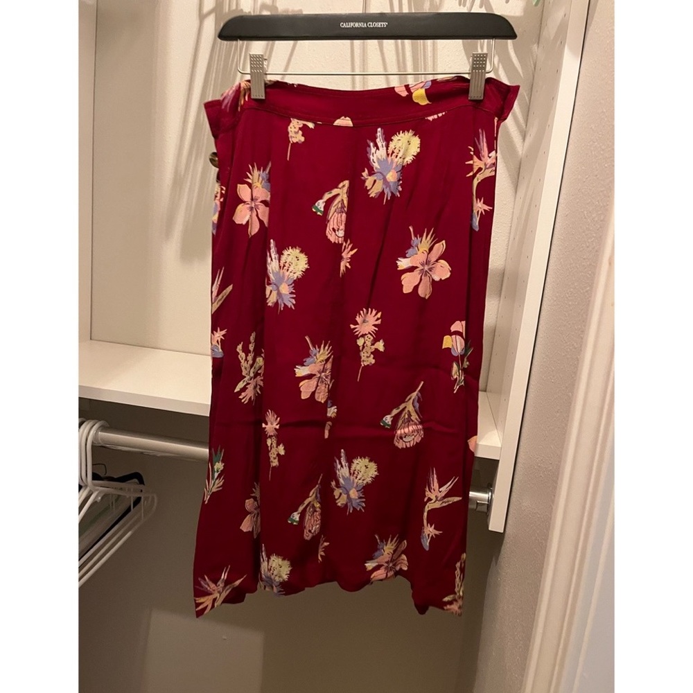 Madewell Silk Atrium MIDI Skirt in Bird of Paradise
